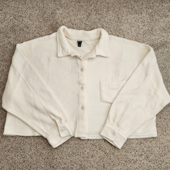 New fleece cropped shacket - Picture 1 of 7
